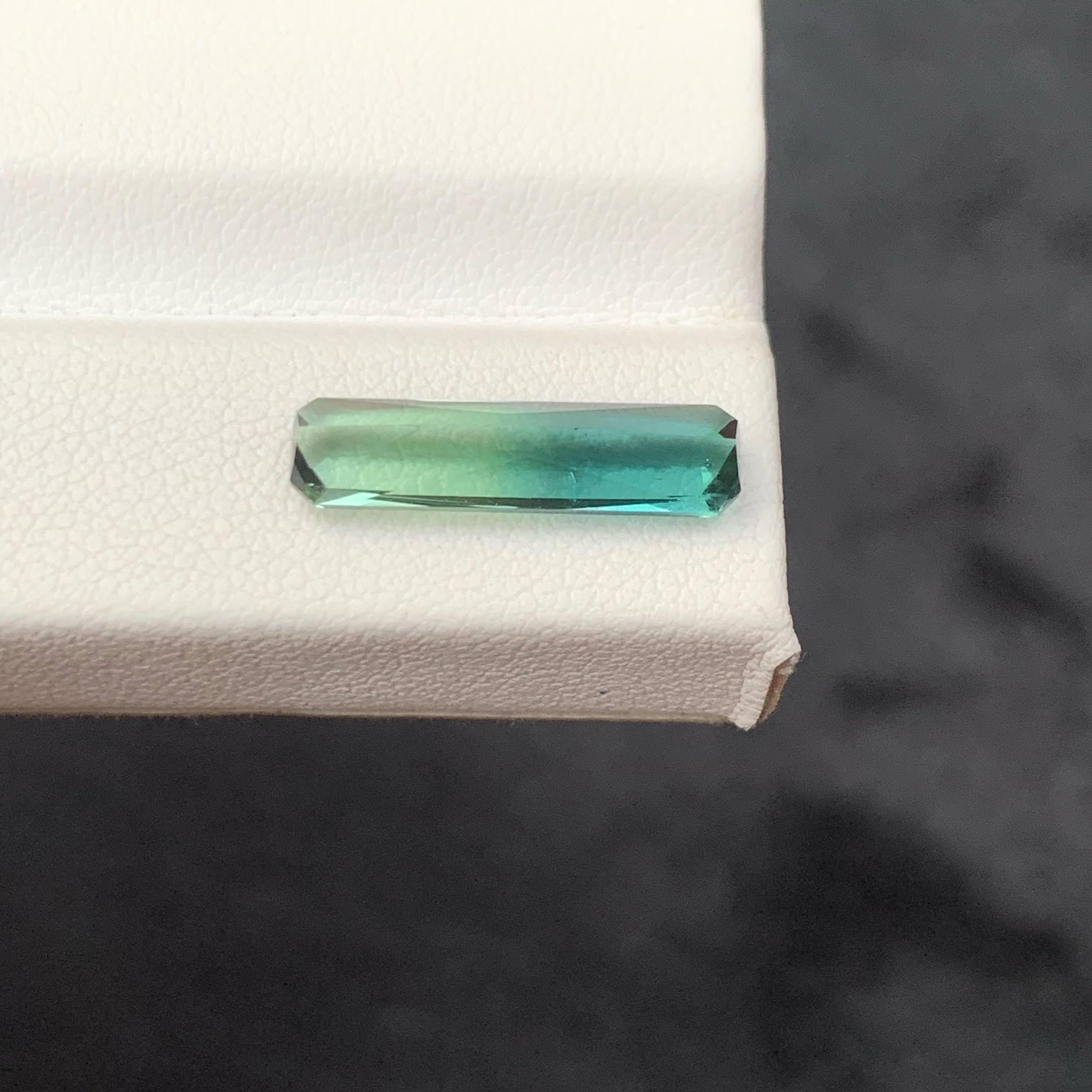 3.00 Carat Natural Loose Bi Color Tourmaline Fancy Emerald Cut Afghan Gemstone For Sale 3