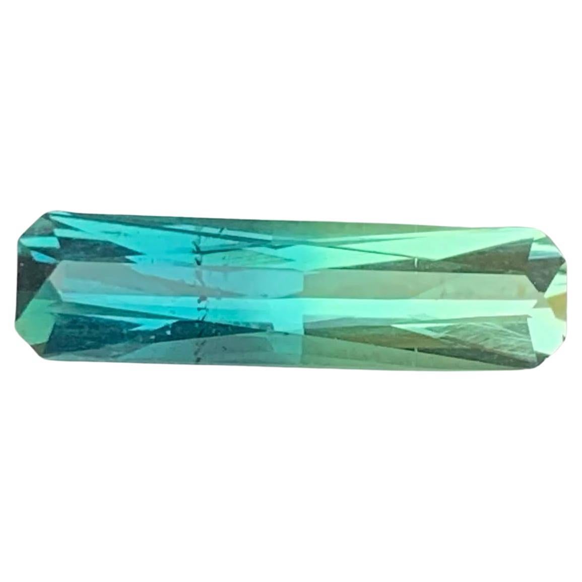 3.00 Carat Natural Loose Bi Color Tourmaline Fancy Emerald Cut Afghan Gemstone