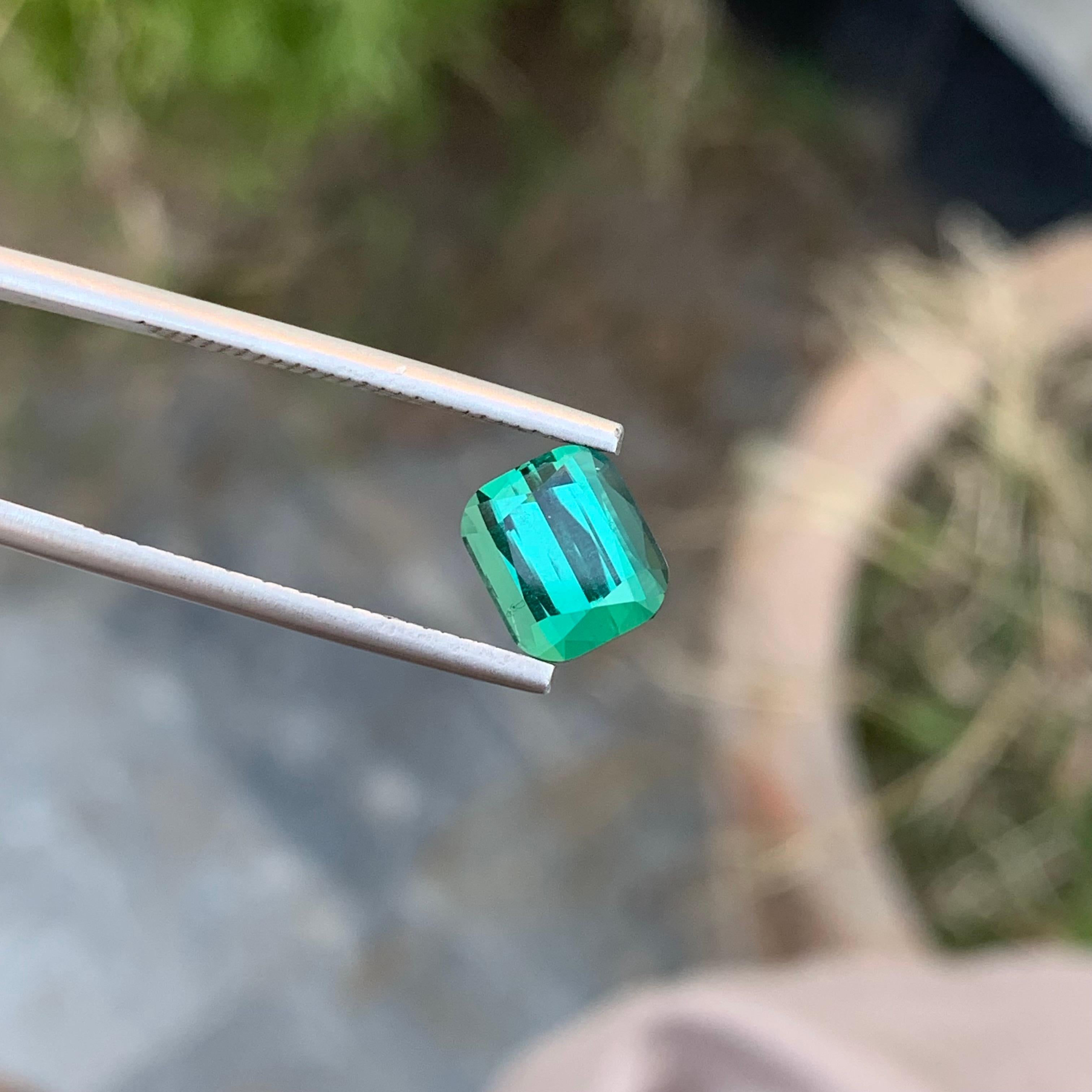 Cushion Cut 3.00 Carat Natural Loose lagoon Tourmaline Cushion Shape Gem From Afghanistan For Sale