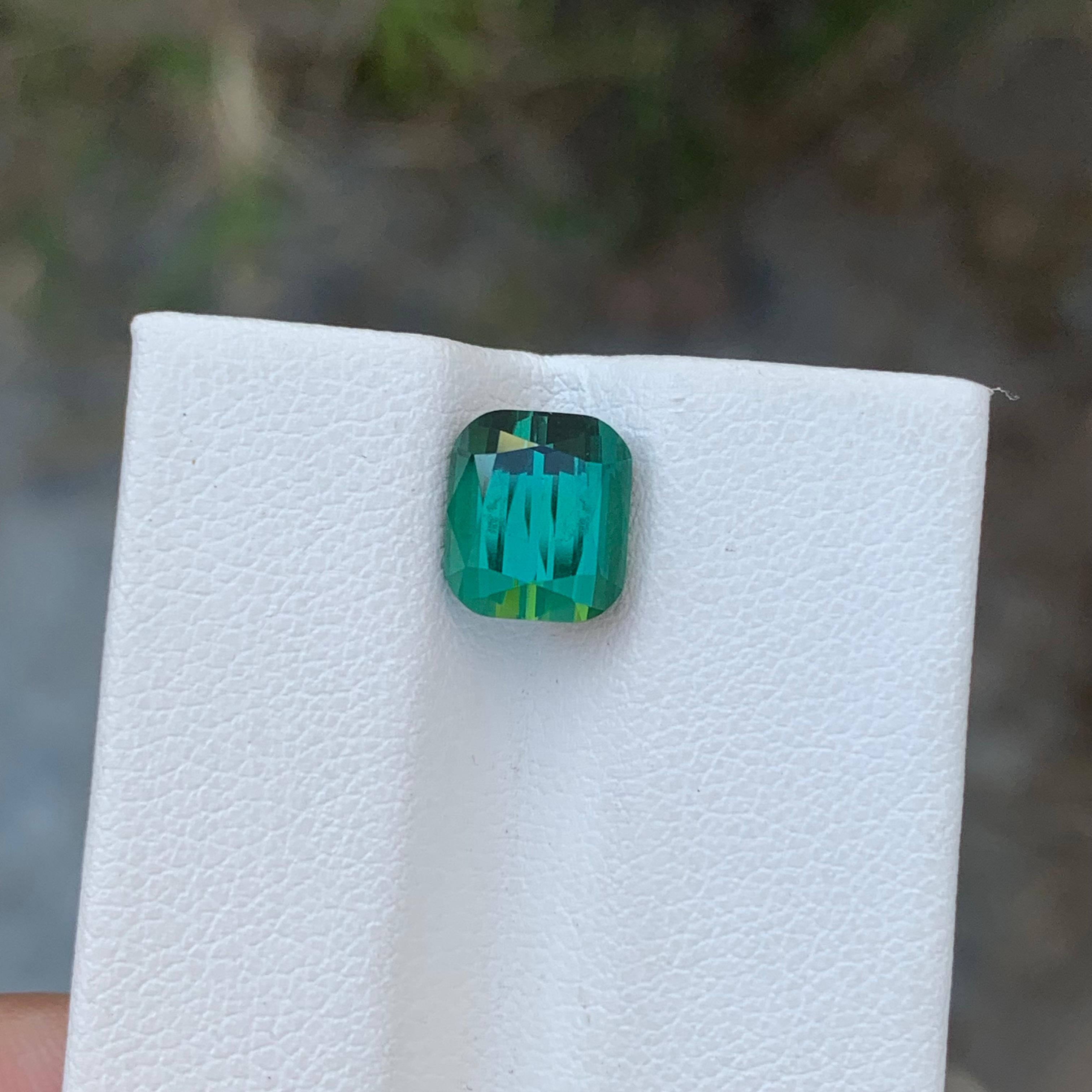 3.00 Carat Natural Loose lagoon Tourmaline Cushion Shape Gem From Afghanistan For Sale 1
