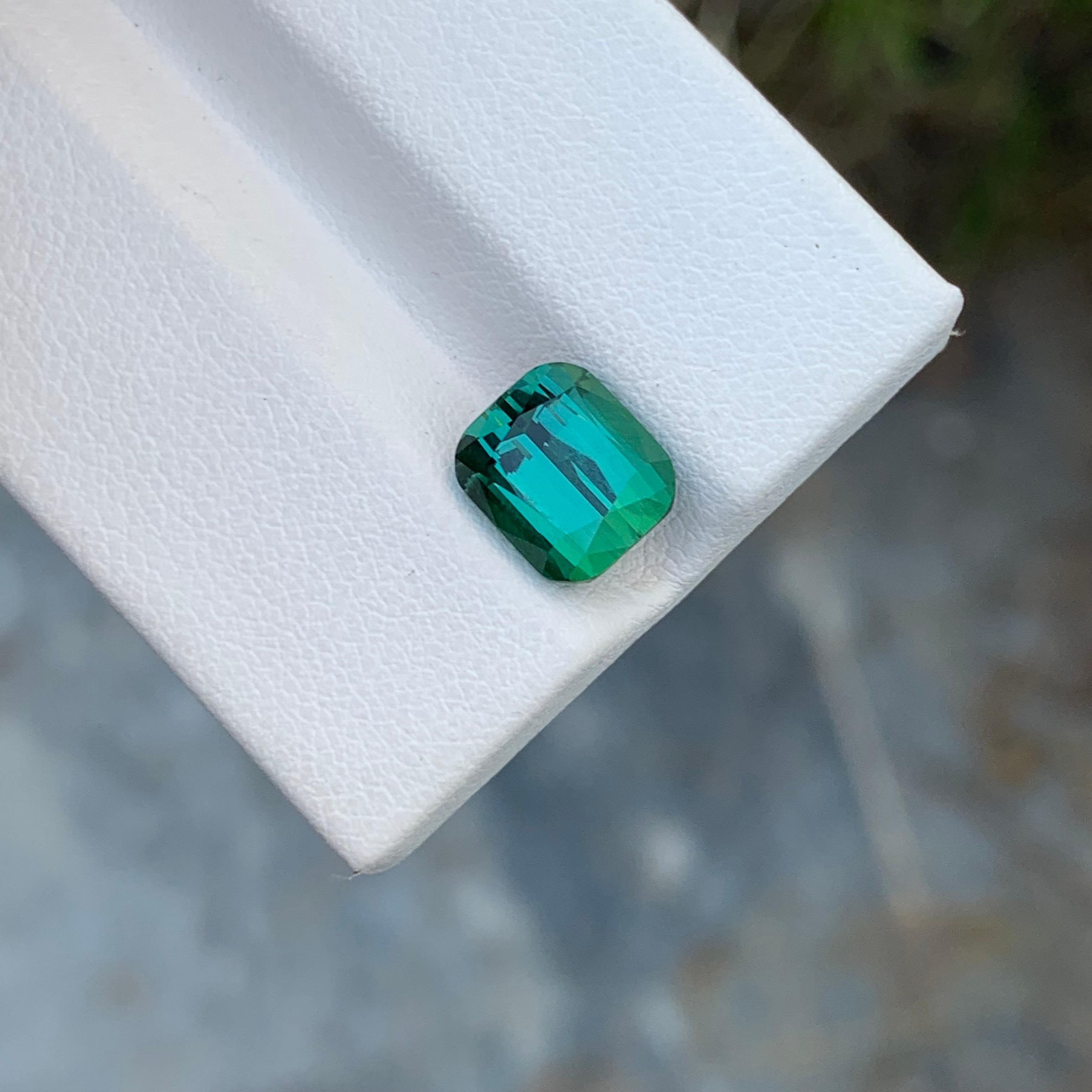 3.00 Carat Natural Loose lagoon Tourmaline Cushion Shape Gem From Afghanistan For Sale 2