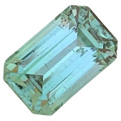 3.00 Carat Natural Loose Mint Tourmaline Emerald Shape Gems For Jewellery