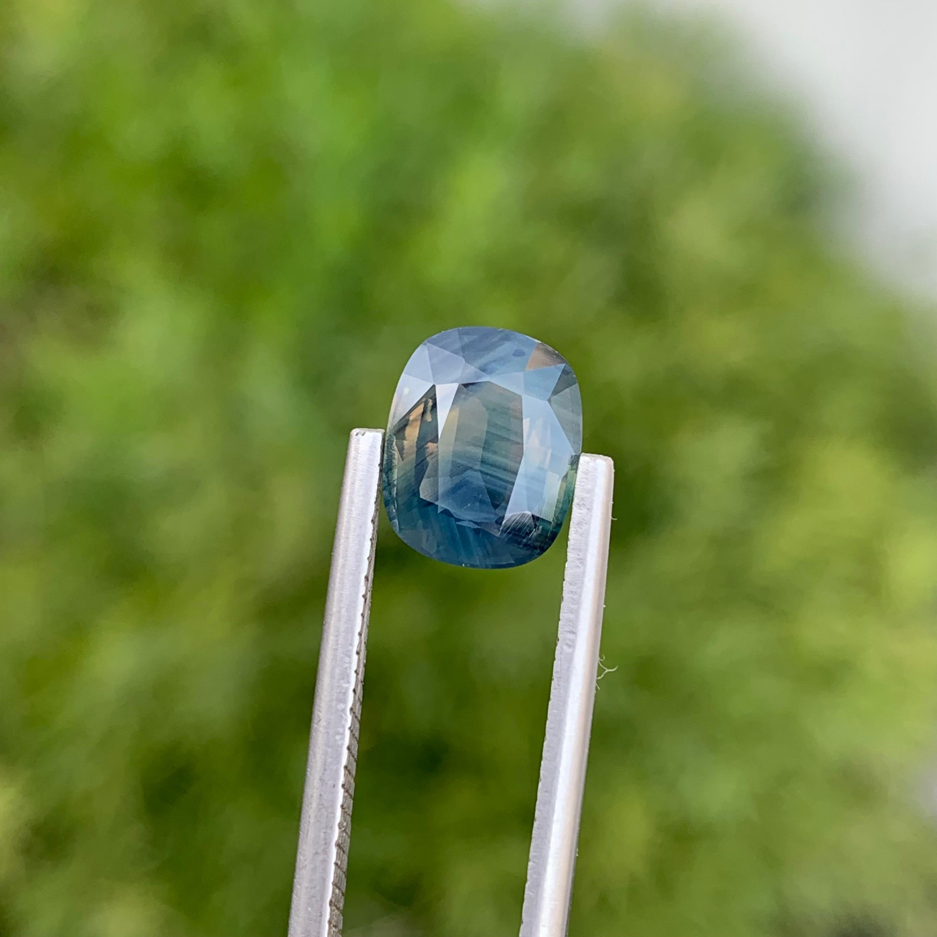 3.00 Carat Natural Loose Parti Sapphire Cushion Gem For Engagement Ring  For Sale 1