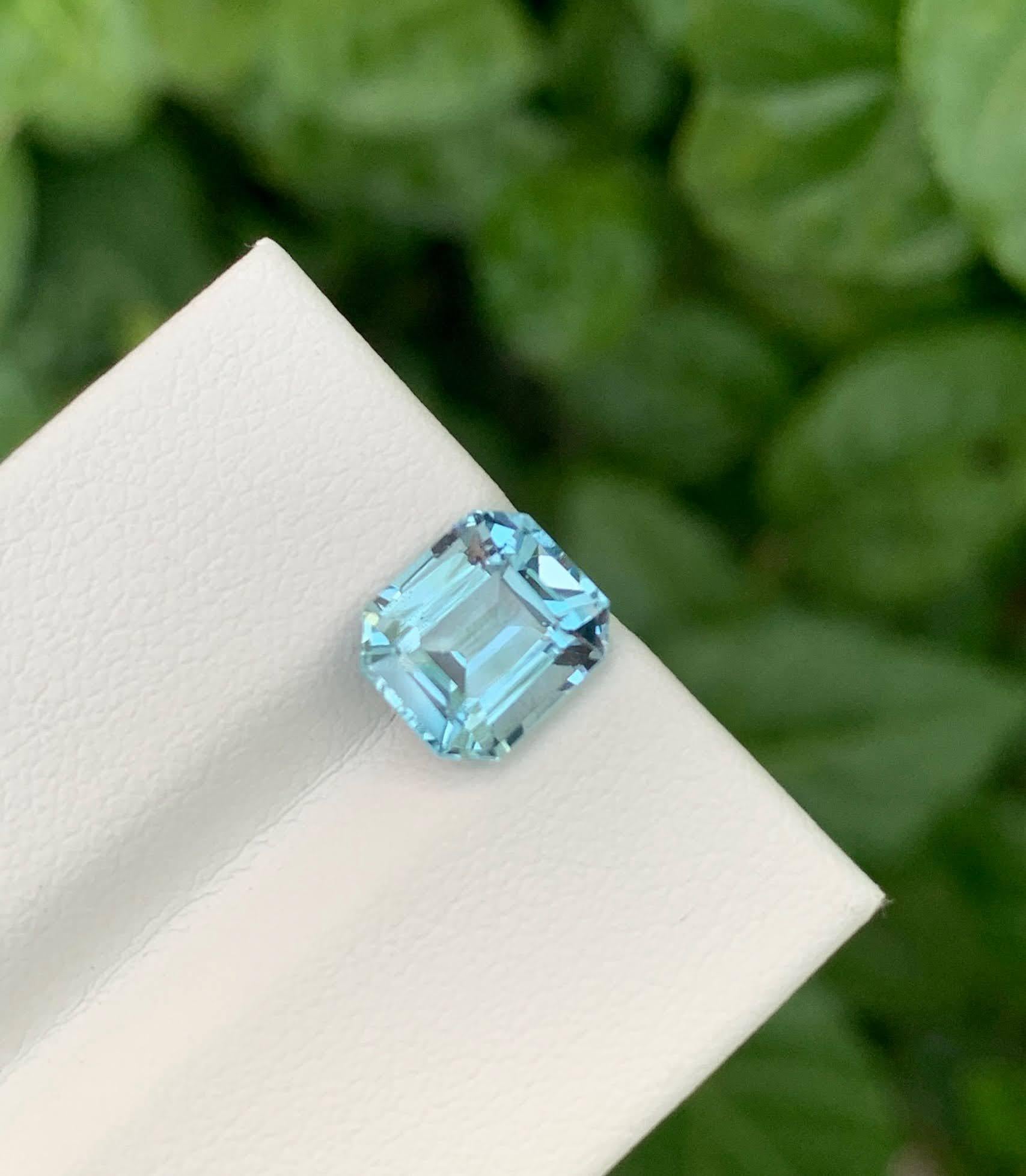 Taglio smeraldo 3,00 Carati Nature sciolti Topazio Azzurro Pietra africana taglio smeraldo in vendita