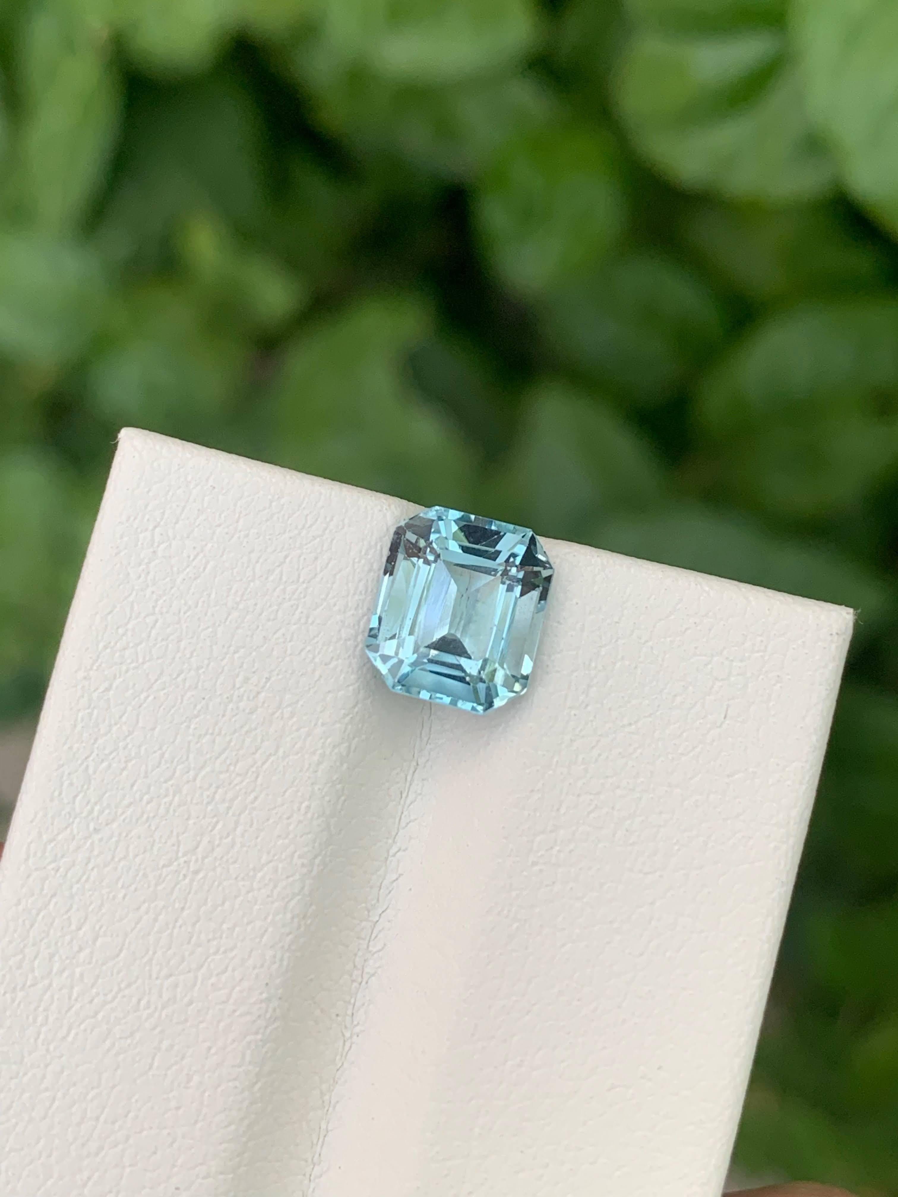 3,00 Carati Nature sciolti Topazio Azzurro Pietra africana taglio smeraldo In condizioni Nuovo in vendita a Bangkok, TH