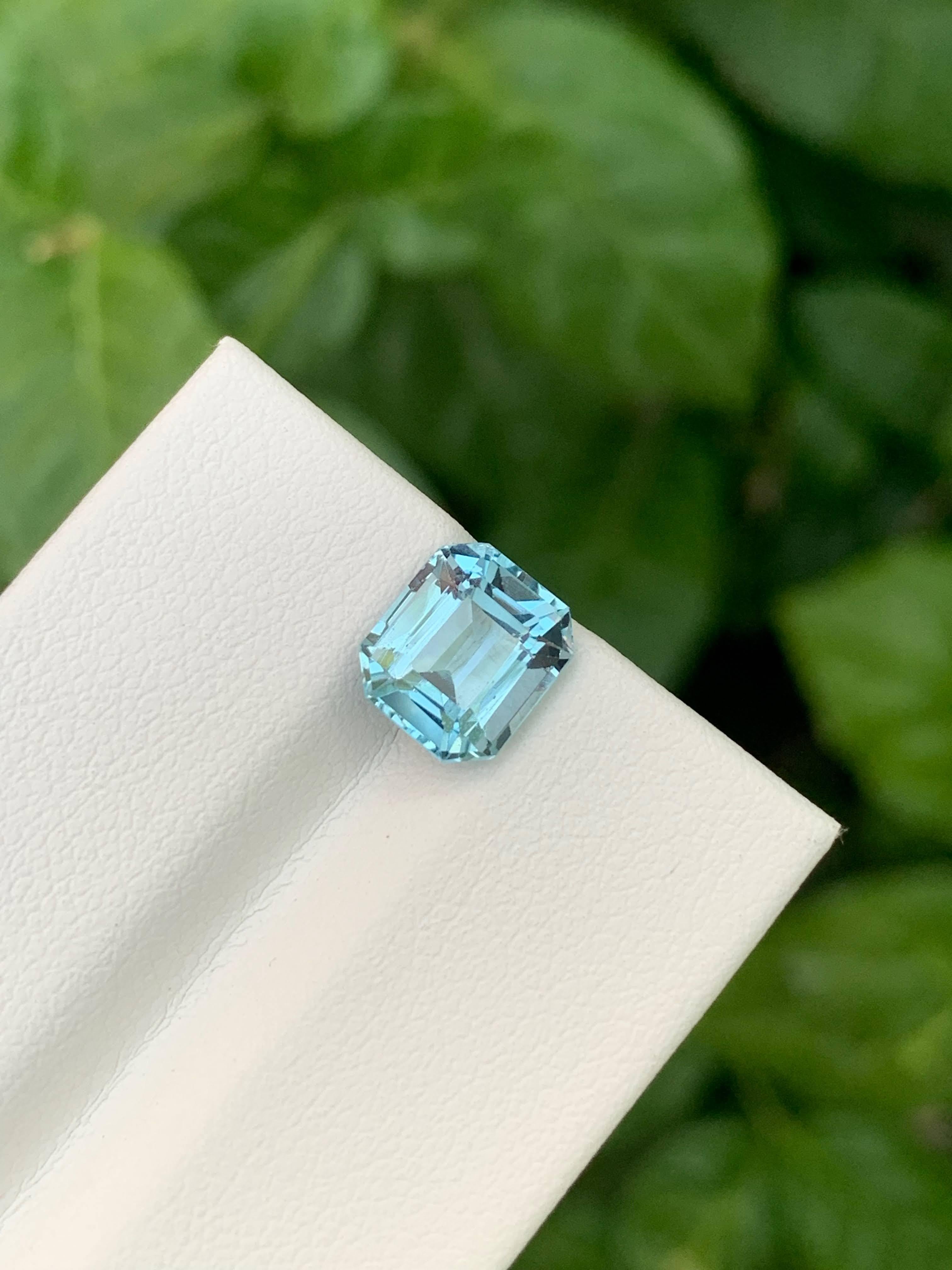 da uomo o donna 3,00 Carati Nature sciolti Topazio Azzurro Pietra africana taglio smeraldo in vendita