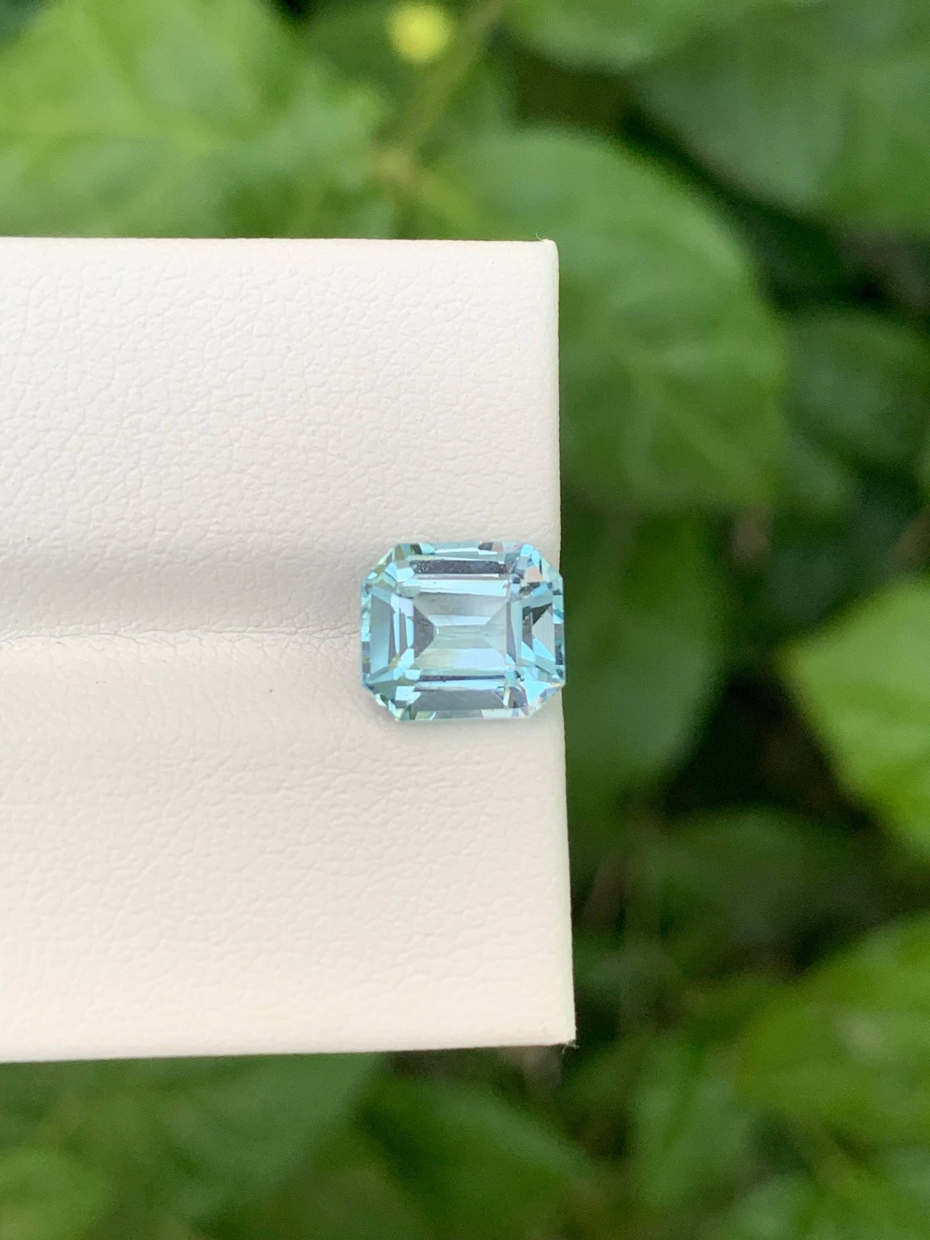 3,00 Carati Nature sciolti Topazio Azzurro Pietra africana taglio smeraldo in vendita 3