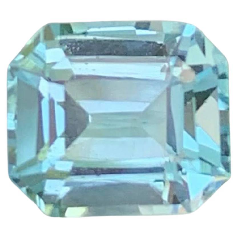 3,00 Karat natürlicher loser himmelblauer Topas Stein Smaragdschliff afrikanischer Edelstein
