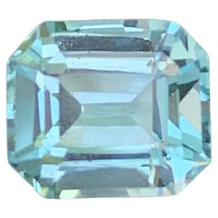 3,00 Karat natürlicher loser himmelblauer Topas Stein Smaragdschliff afrikanischer Edelstein