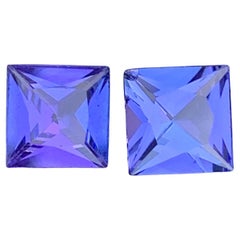 3,00 quilates de tanzanita natural suelta Pareja talla princesa Piedra preciosa para pendientes