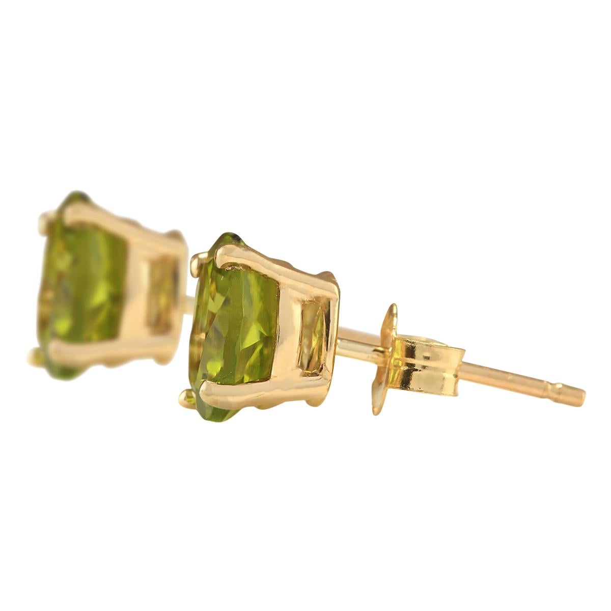 Stamped: 14K Yellow Gold
Total Earrings Weight: 1.2 Grams
Total Natural Peridot Weight is 3.00 Carat
Color: Green
Face Measures: 7.00x7.00 mm
Sku: [703322W]
