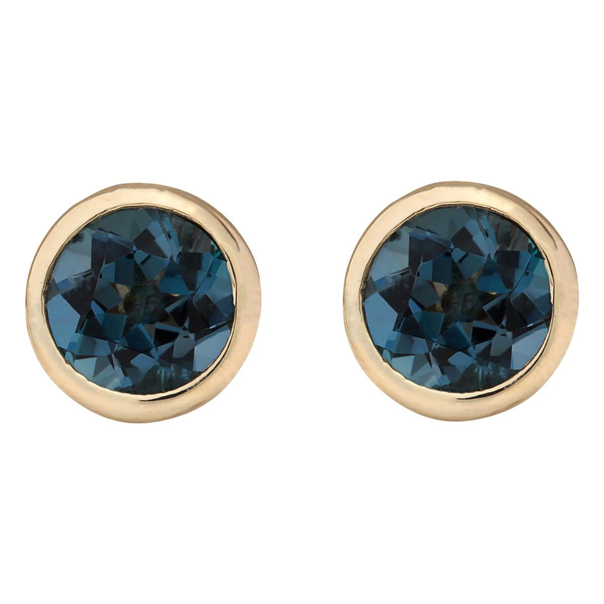 Topaz Earrings In 14 Karat Yellow Gold