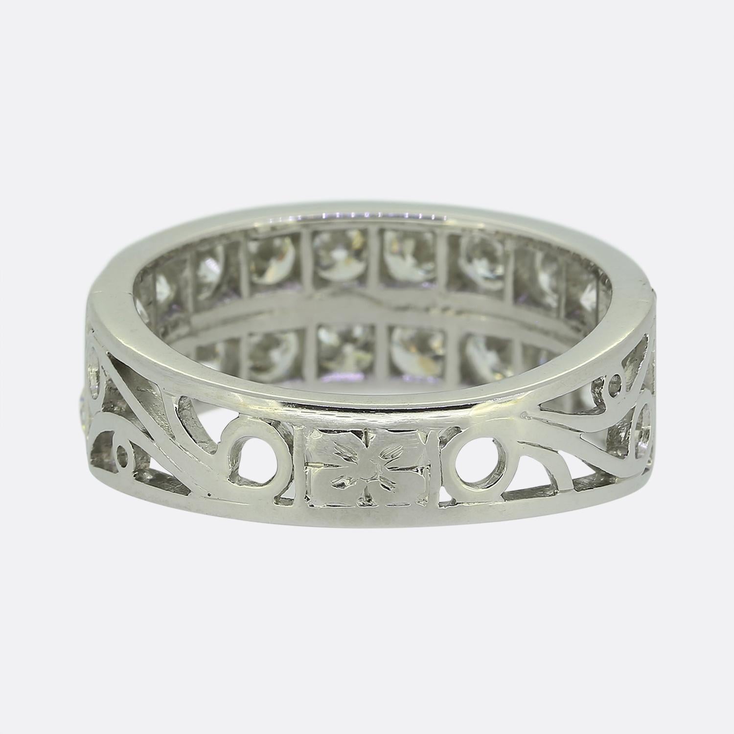 3.00 Carat Old Cut Diamond Double Row Ring (bague à double rangée de diamants) Bon état - En vente à London, GB
