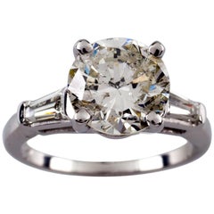 3.00 Carat Round Brilliant Diamond 18 Karat White Gold Engagement Ring