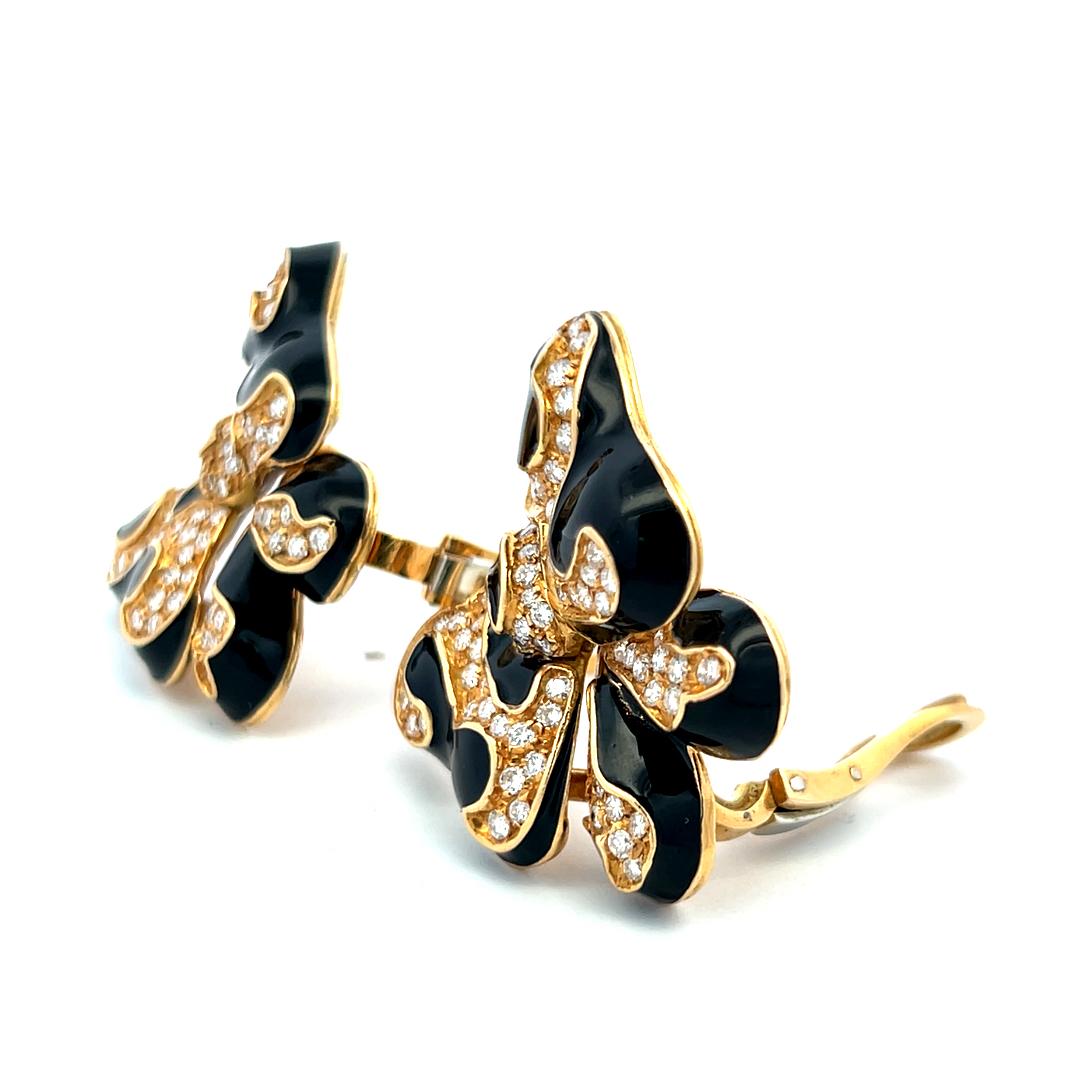 3,00 carati di diamante tondo Brilliante G VS Orecchini a farfalla in oro giallo 18 carati in vendita 2