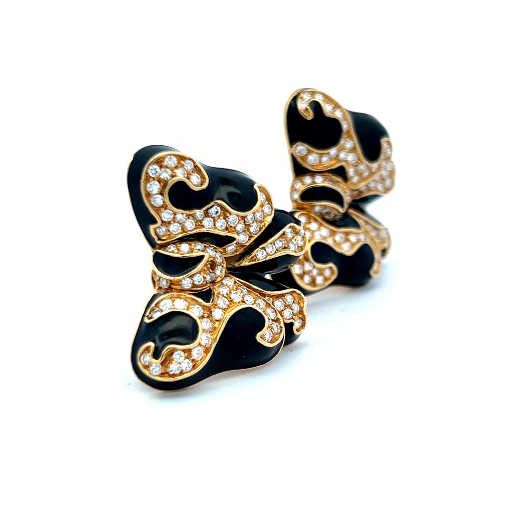 3,00 carati di diamante tondo Brilliante G VS Orecchini a farfalla in oro giallo 18 carati in vendita 3