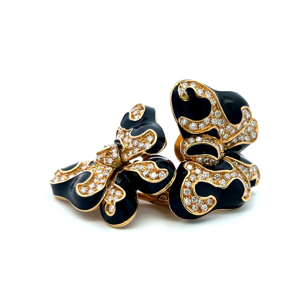 3,00 carati di diamante tondo Brilliante G VS Orecchini a farfalla in oro giallo 18 carati in vendita 4