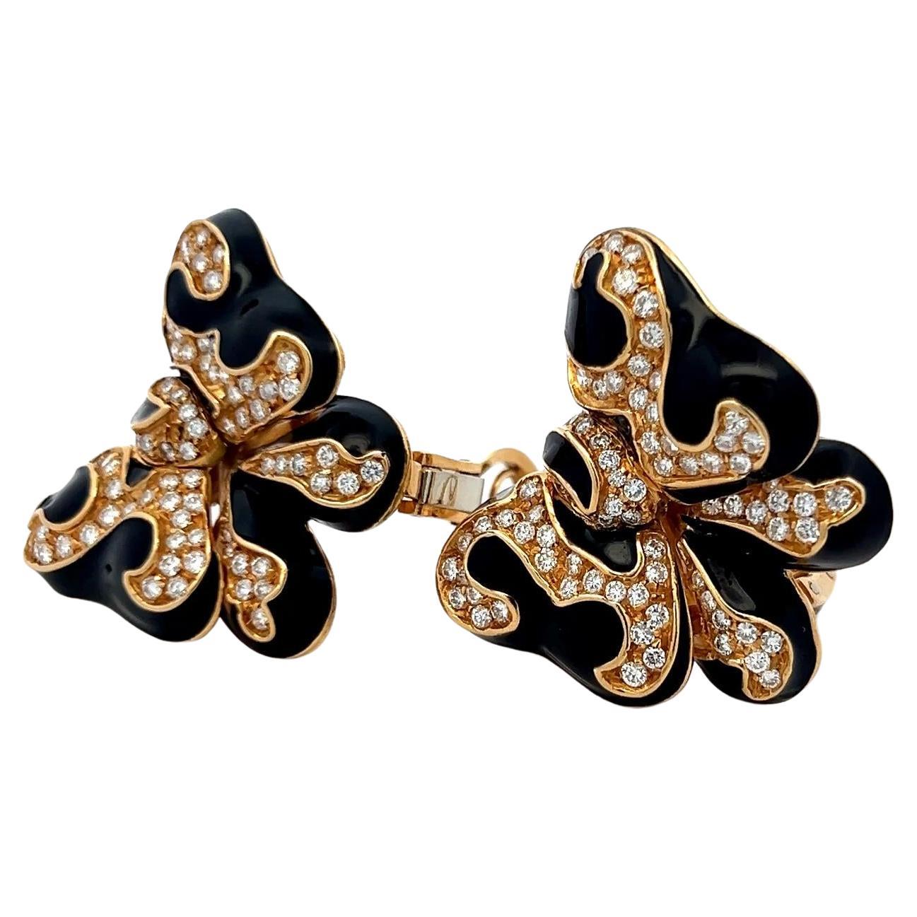 3,00 carati di diamante tondo Brilliante G VS Orecchini a farfalla in oro giallo 18 carati in vendita