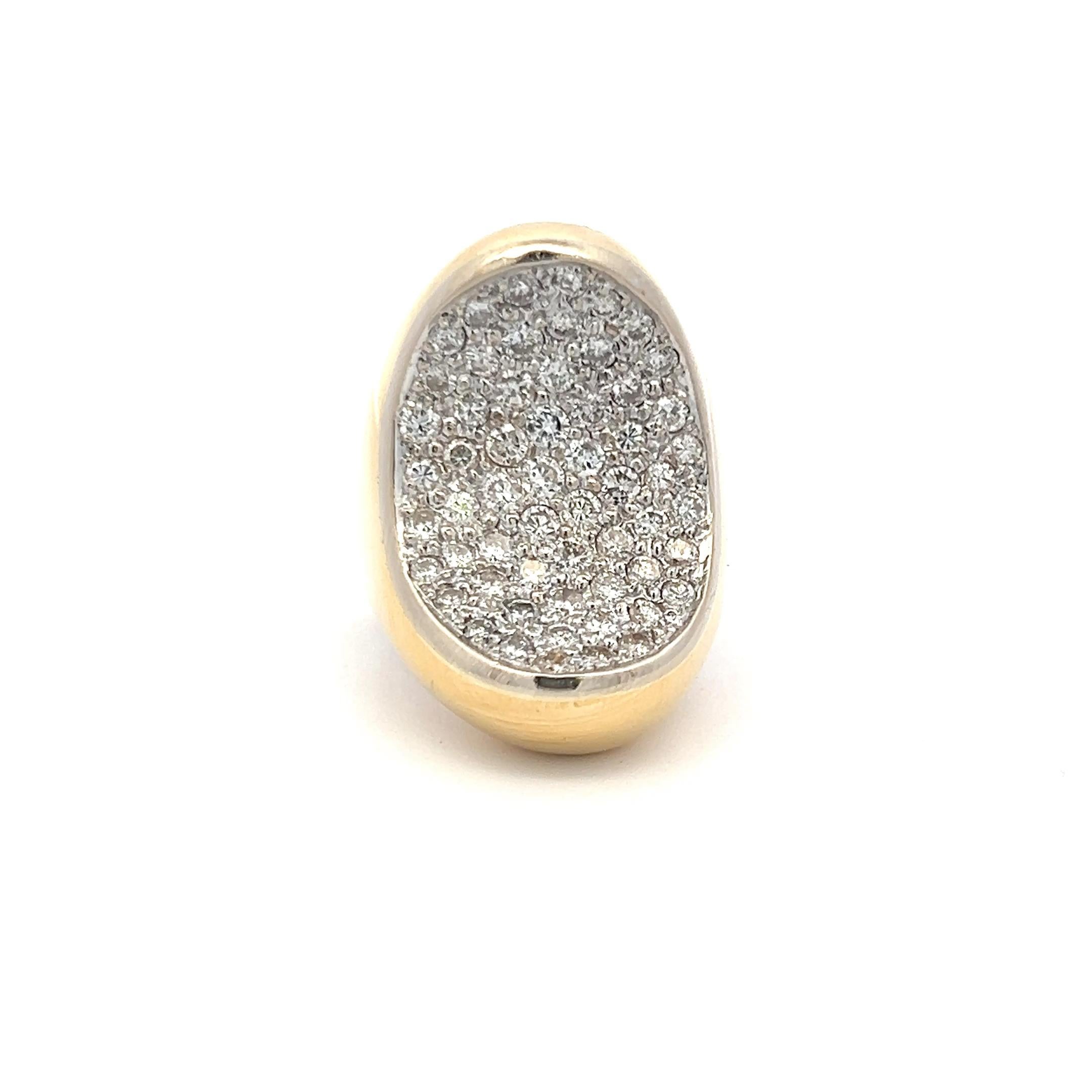 De las mujeres Anillo de cóctel de oro amarillo de 18 quilates con diamante I SI brillante redondo de 3,00 quilates en venta