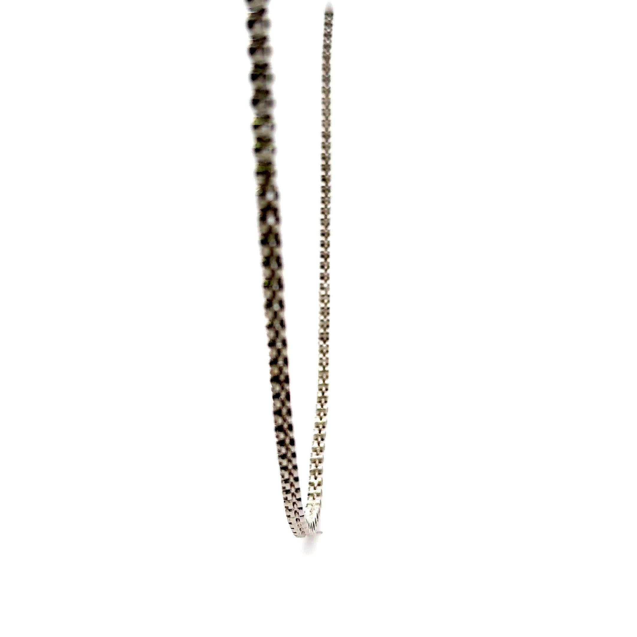 Women's 3.00 Carat Round Brilliant I SI2 Diamond 18 Karat White Gold Riviera Necklace For Sale