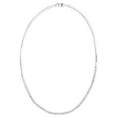 3.00 Carat Round Brilliant I SI2 Diamond 18 Karat White Gold Riviera Necklace