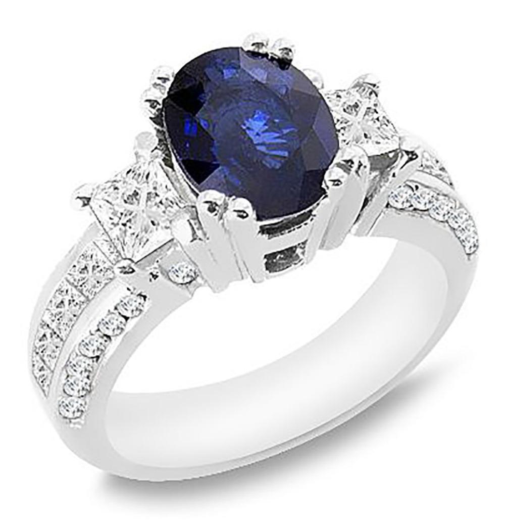 For Sale:  3.00 Carat Sapphire & 0.80 TCW Diamond Ring 4