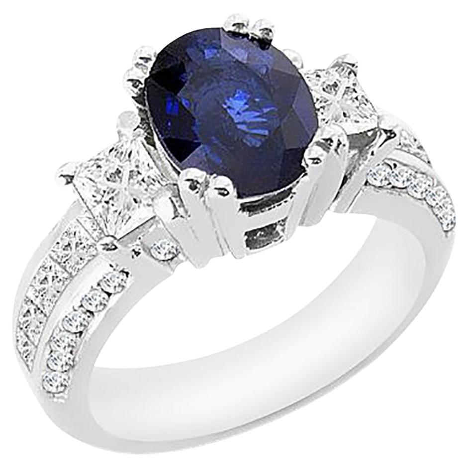 For Sale:  3.00 Carat Sapphire & 0.80 TCW Diamond Ring