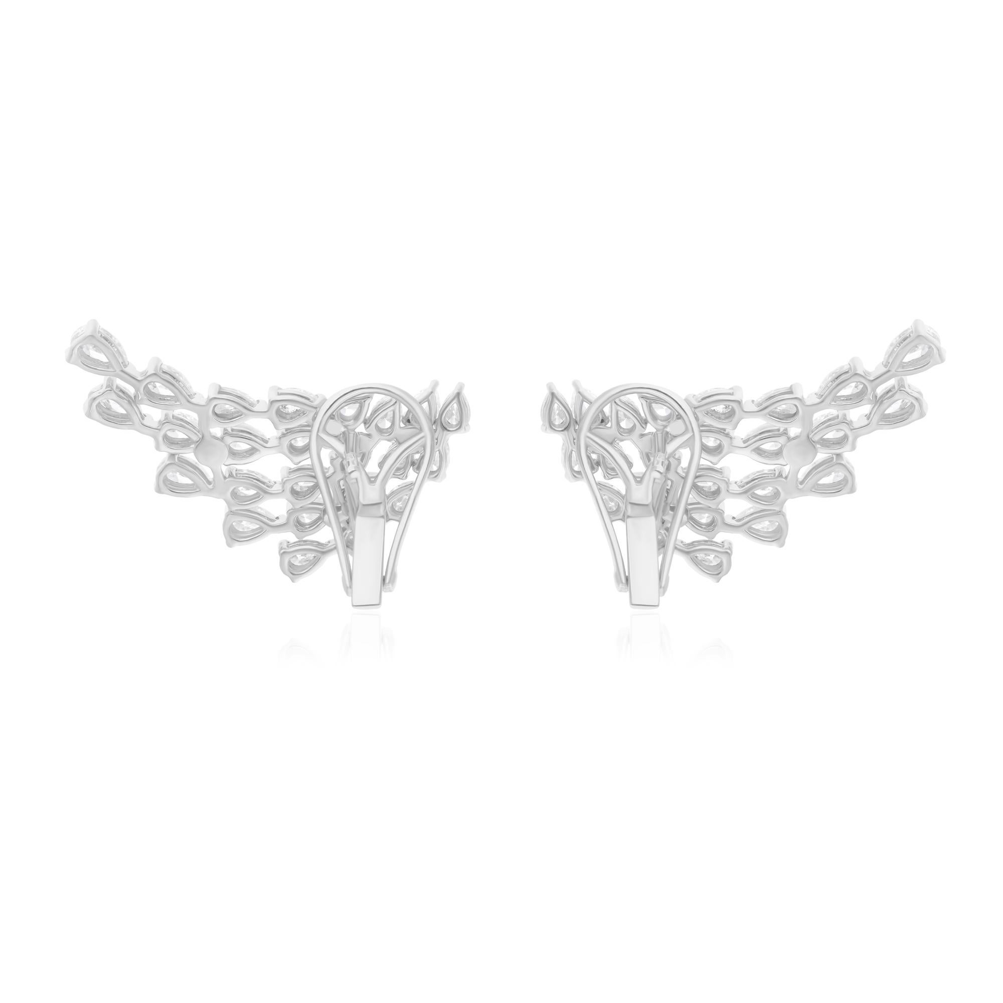 3.00 Carat SI Clarity HI Color Pear Shape Diamond Earrings 18 Karat White Gold In New Condition For Sale In Diera, Dubai