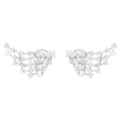 3.00 Carat SI Clarity HI Color Pear Shape Diamond Earrings Or blanc 18 carats