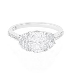 3.00 Carat SI/H Brilliant Cut Diamond Cluster Ring 14k White Gold Fine Jewelry