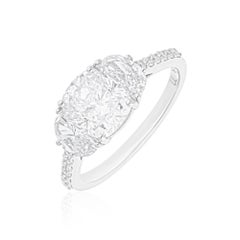 3.00 Carat SI/H Brilliant Cut Diamond Cluster Ring 18k White Gold Fine Jewelry