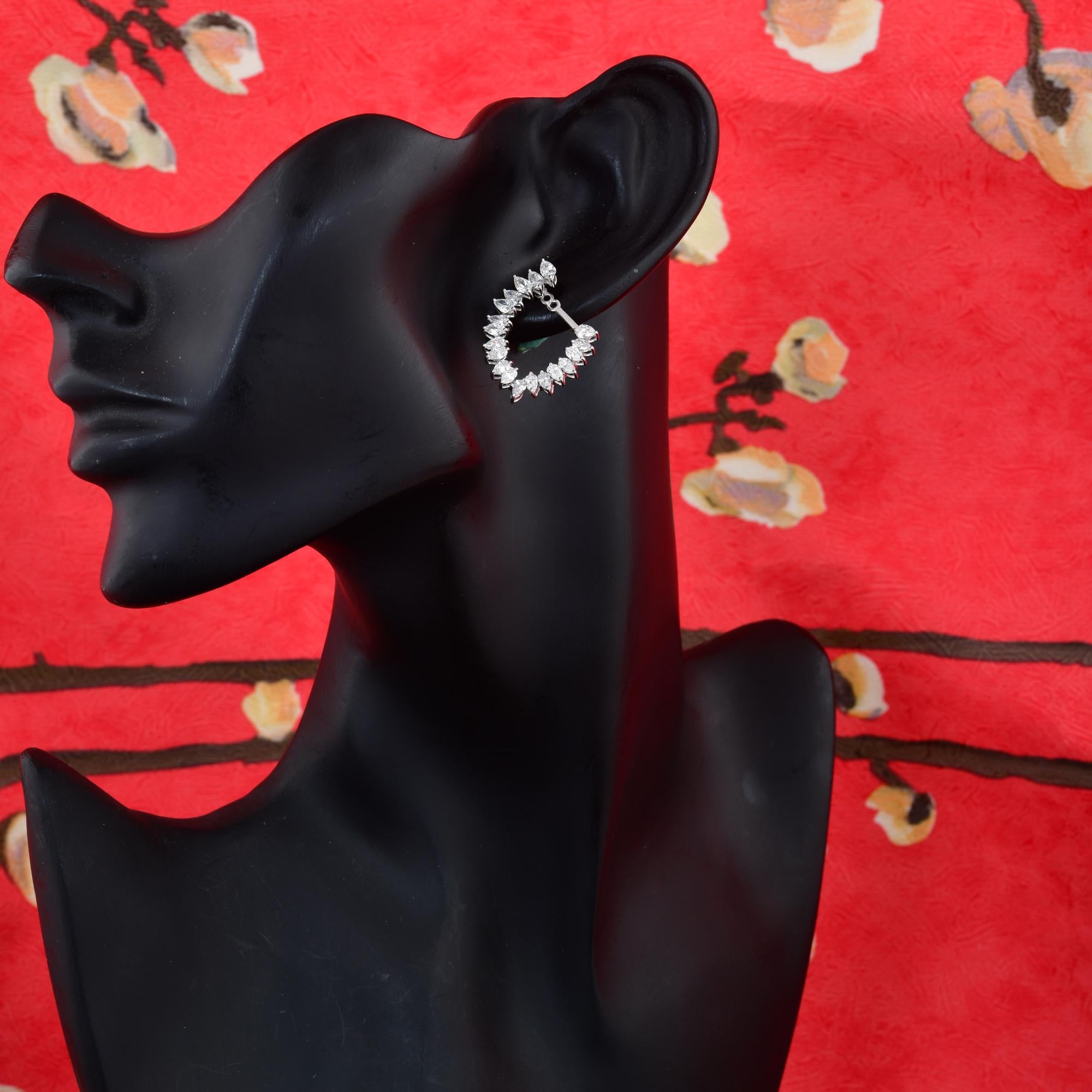 3,00 Karat SI/H Birnenschliff Diamant-Ohrringe im Brillantschliff 14 Karat Weißgold Schmuck (Moderne) im Angebot