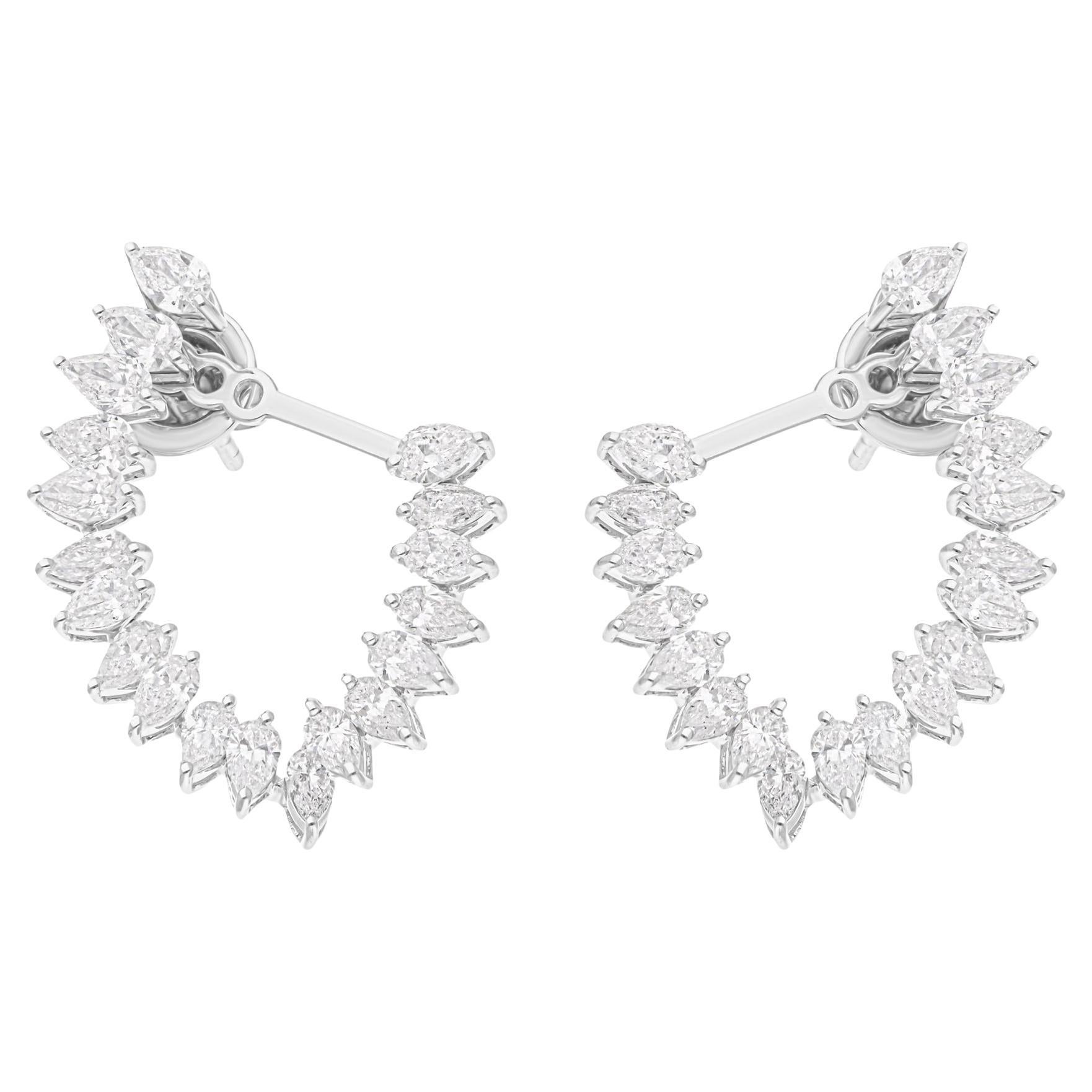 3,00 Karat SI/H Birnenschliff Diamant-Ohrringe im Brillantschliff 18 Karat Weißgold Schmuck