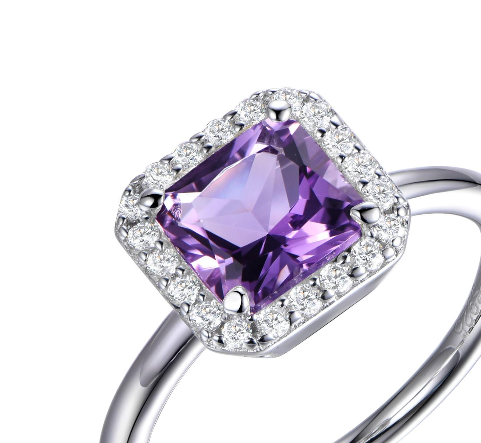 asscher cut cz engagement rings