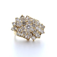 3.00 Carat Total Mixed Diamond Ring in 14k Yellow Gold
