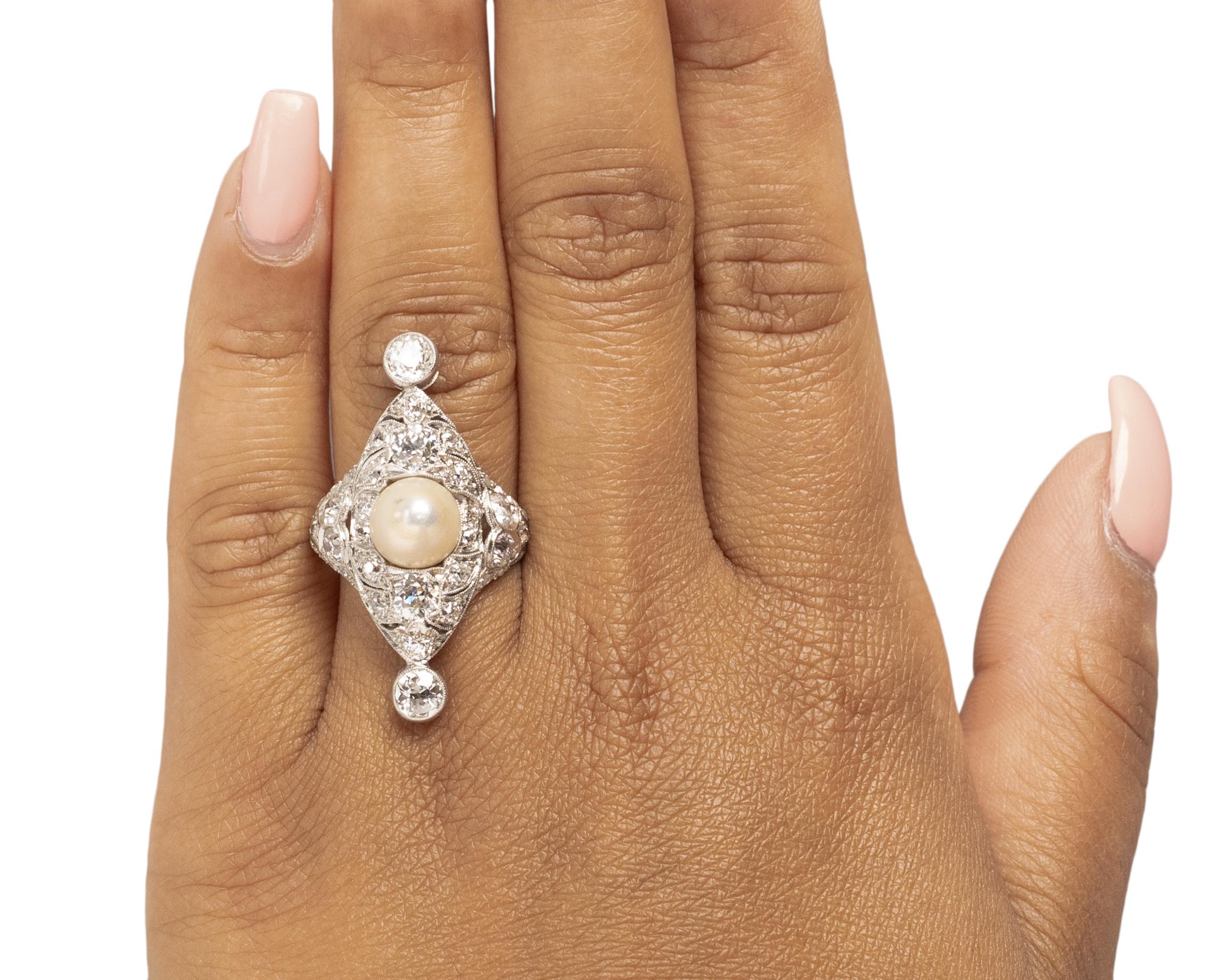 Women's 3.00 Carat Total Weight Art Deco Diamond Platinum Engagement Ring For Sale