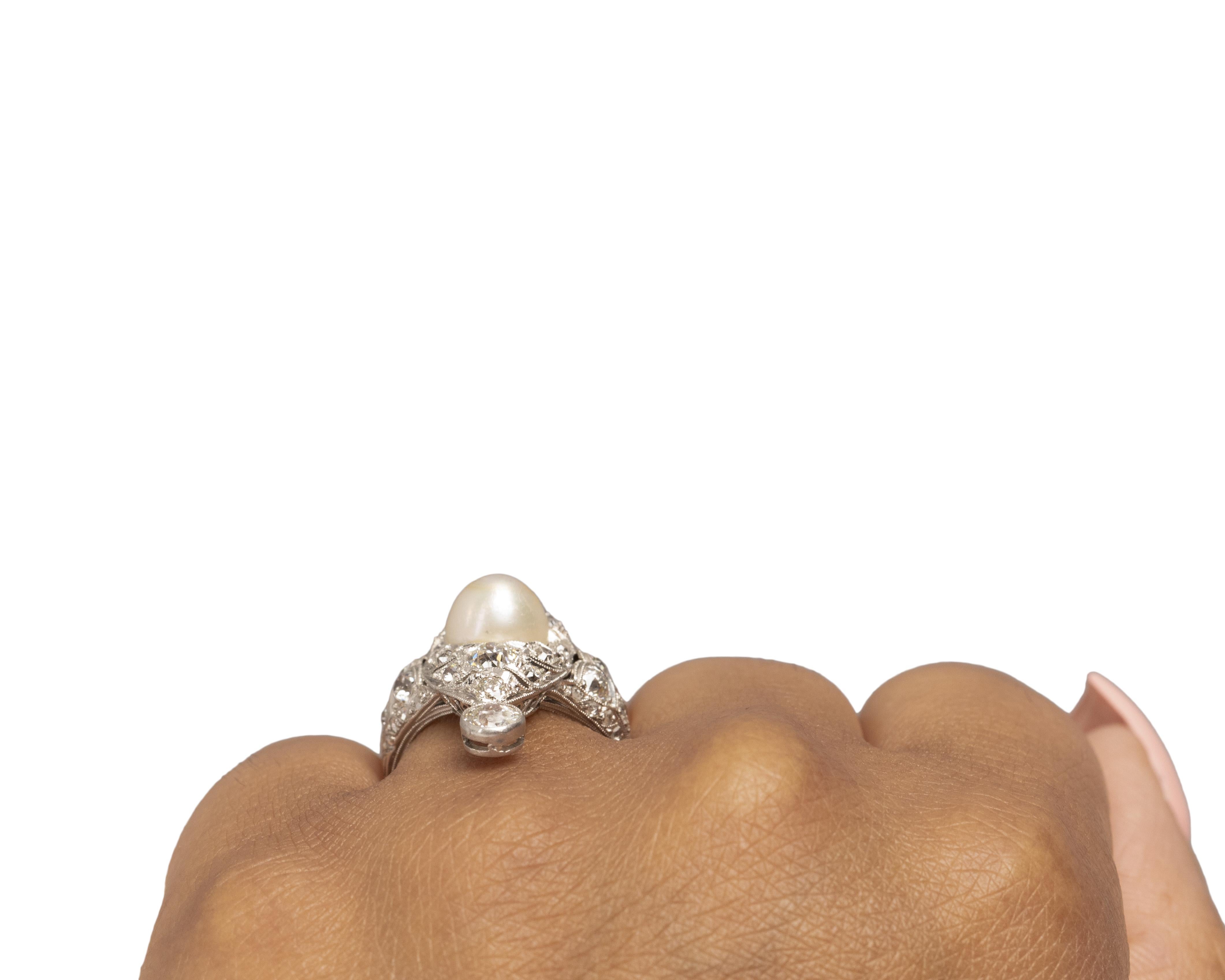 3.00 Carat Total Weight Art Deco Diamond Platinum Engagement Ring For Sale 1