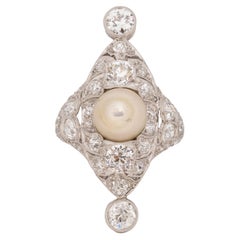 Used 3.00 Carat Total Weight Art Deco Diamond Platinum Engagement Ring