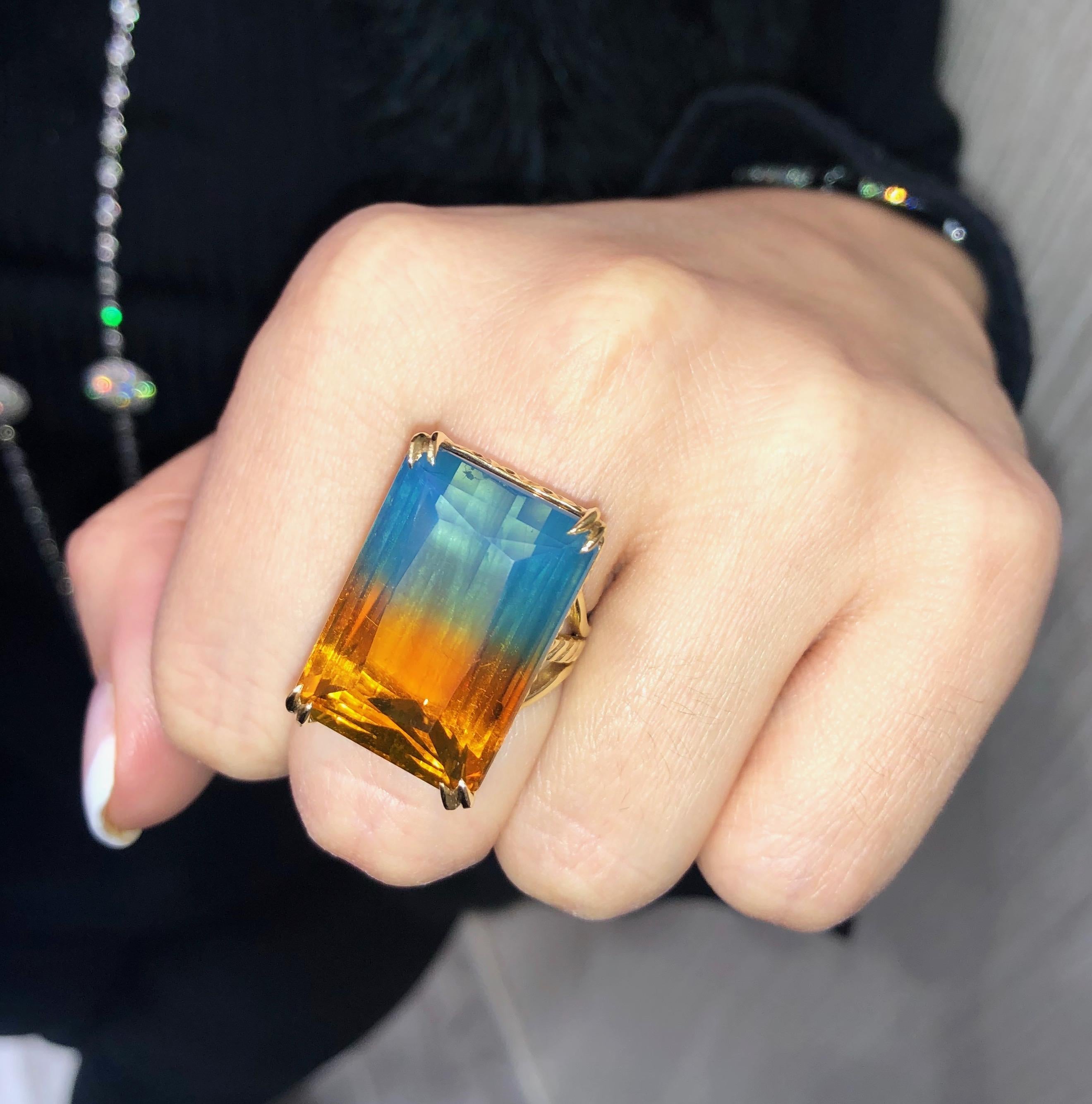 blue and orange gemstone