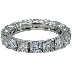 Anillo de compromiso de 3,00 quilates de diamantes blancos con banda de platino Anillo de eternidad Hecho en Italia