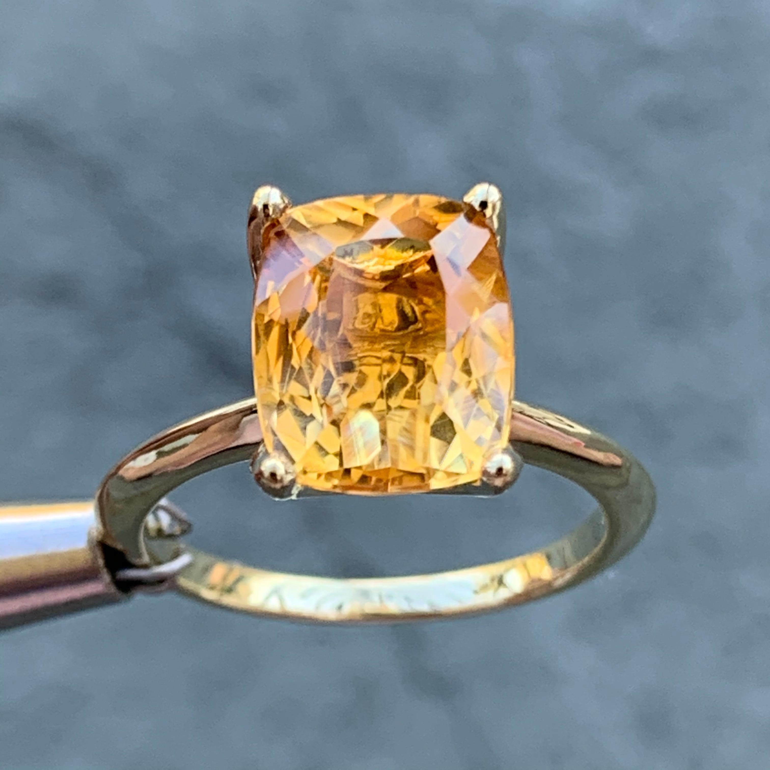 Anello con Citrino giallo da 3,00 carati in oro giallo 14 carati, regalo di compleanno per novembre In condizioni Nuovo in vendita a West Hollywood, CA