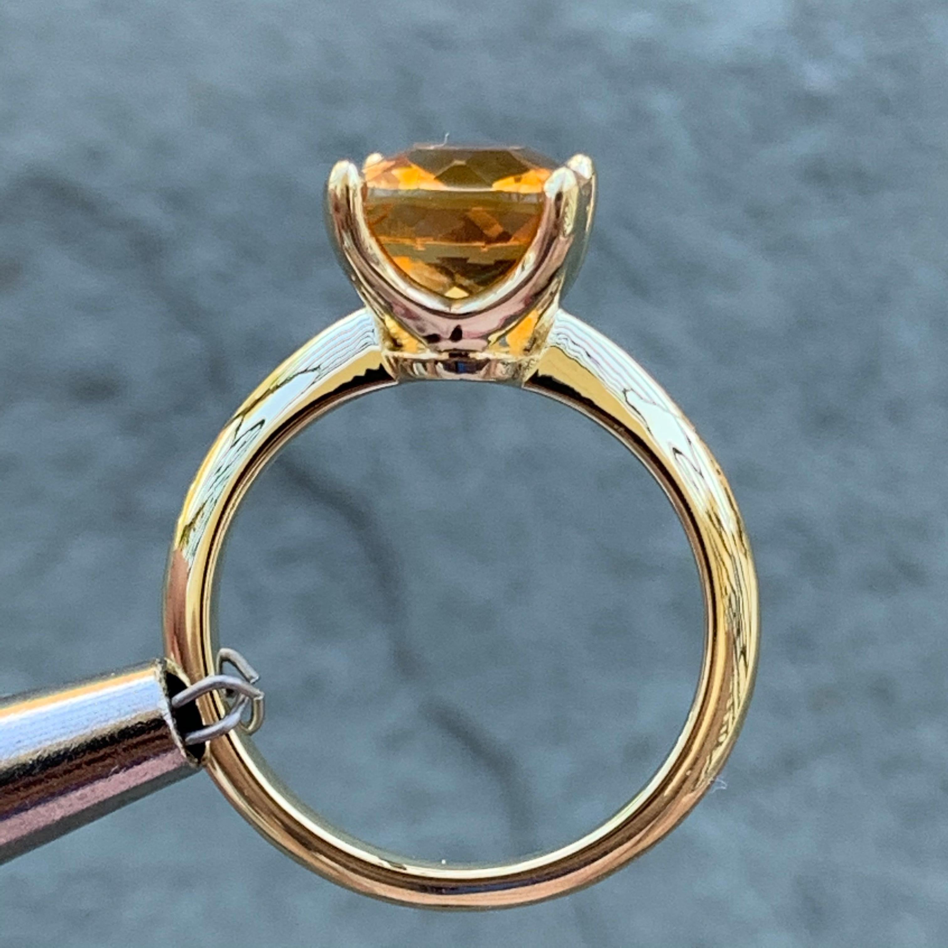 Donna Anello con Citrino giallo da 3,00 carati in oro giallo 14 carati, regalo di compleanno per novembre in vendita