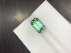 3.00 Carats Bluish Green Loose Tourmaline Emerald Cut