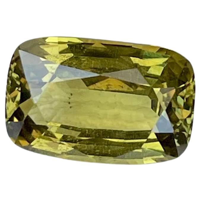 3.00 Carats Yellow Loose Chrysoberyl Cushion Cut Natural Tanzanian Gemstone For Sale