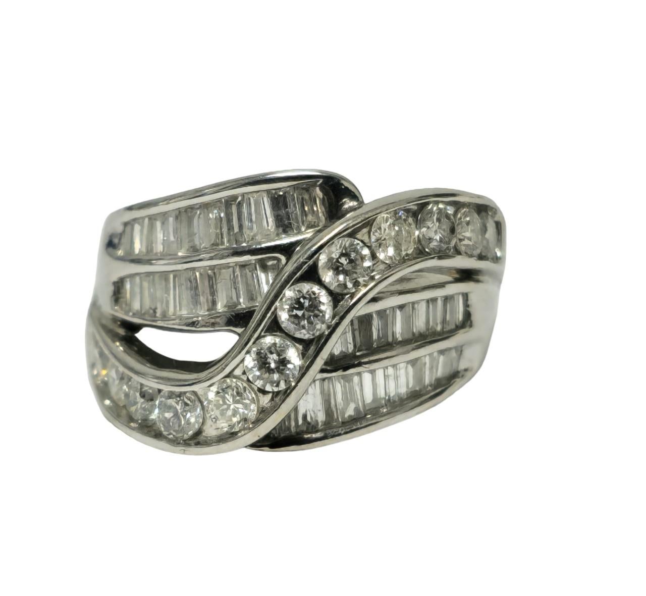 Fashioned from luxurious 14K white gold, this exquisite ring boasts a magnificent 3.00 carat diamond with VS-SI clarity and F-G color, showcasing both brilliance and purity. The diamond ensemble features a harmonious combination of round brilliant