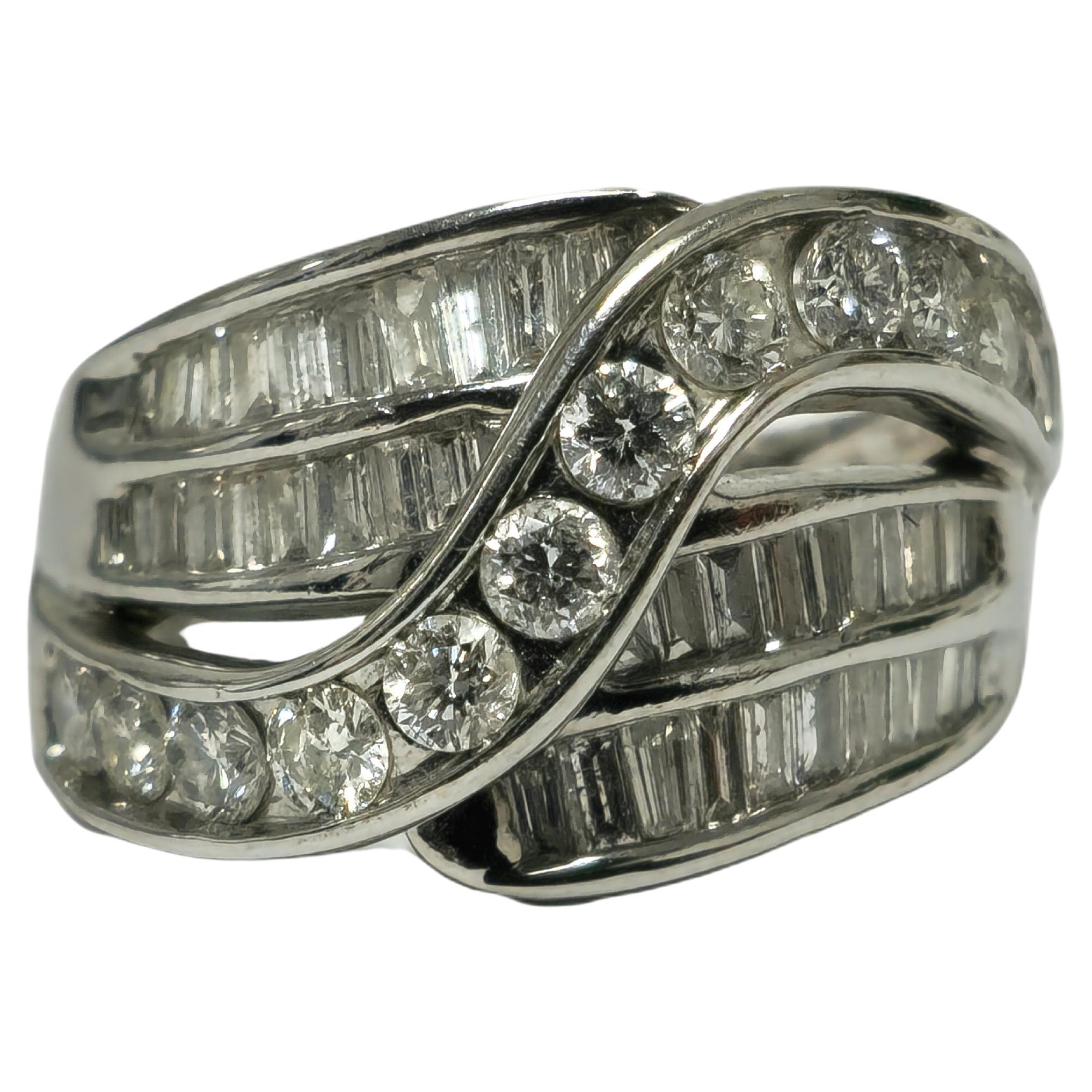 3.00 CT Brilliant Cut Diamond & 14K White Gold Ring For Sale