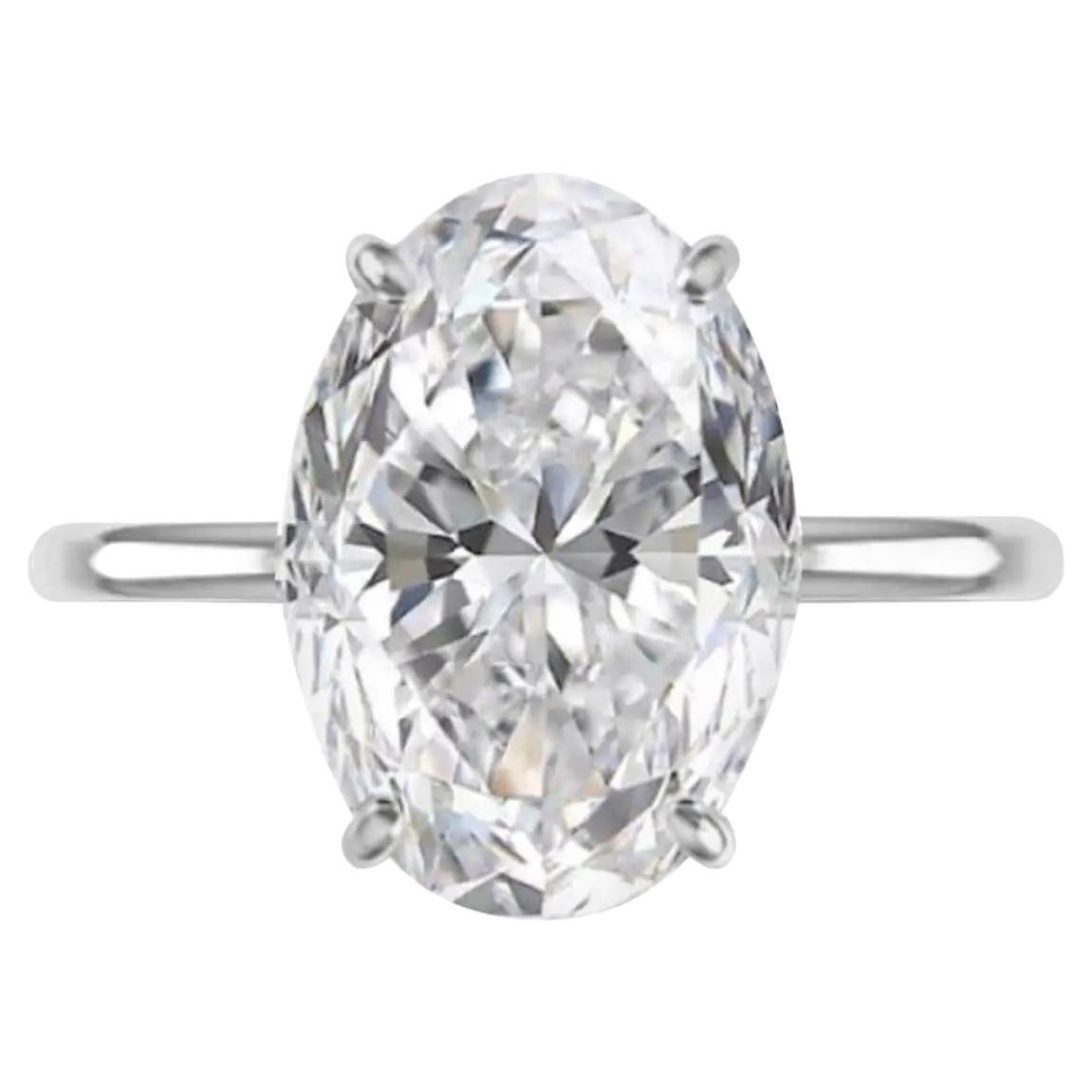  3.00 Ct Exceptional GIA Certified Oval Diamond Ring 