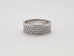 3.00 CT Natural Diamond 18K White Gold Eternity Band Ring