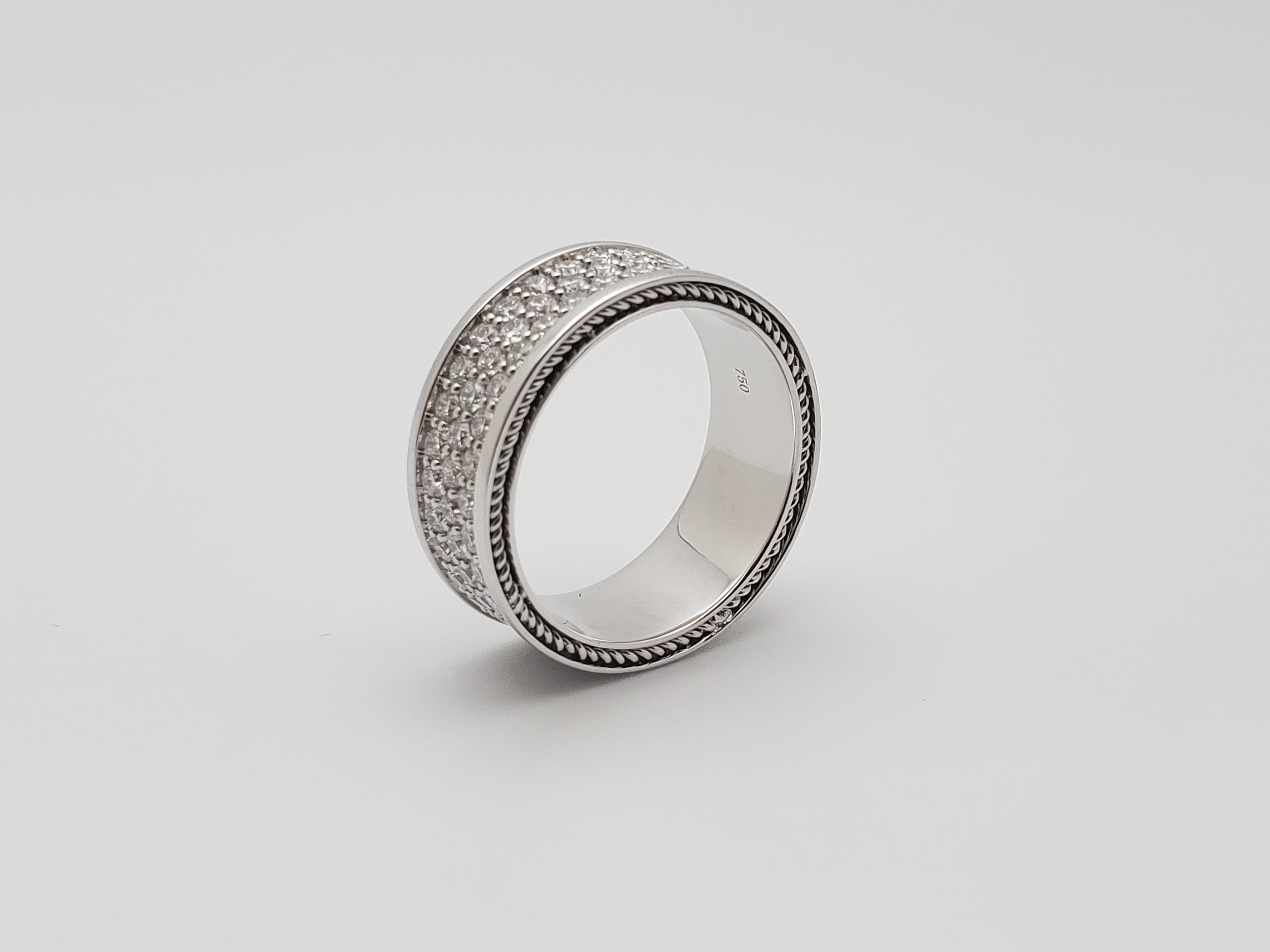 da uomo o donna Anello a fascia per l'eternità con diamante naturale da 3,00 CT in oro bianco 18 carati in vendita