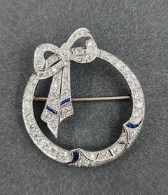 Spilla con zaffiro naturale e diamante da 3,00 carati